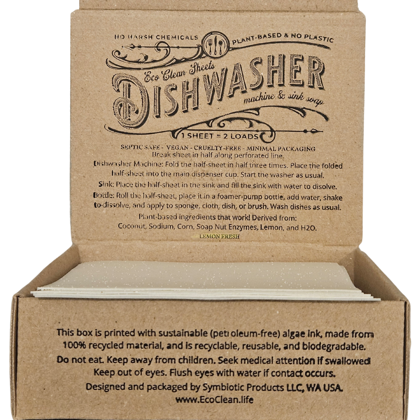 Dishwasher Sheets | Retail or Bulk Display | 100 Loads