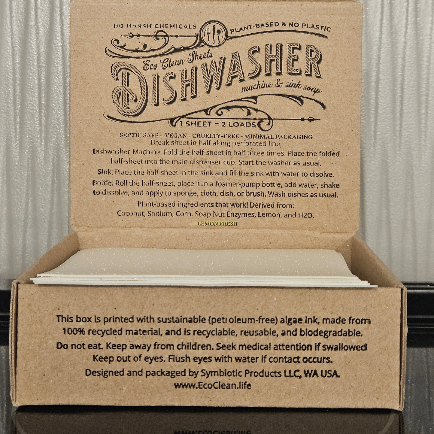 Dishwasher Sheets | Retail or Bulk Display | 100 Loads