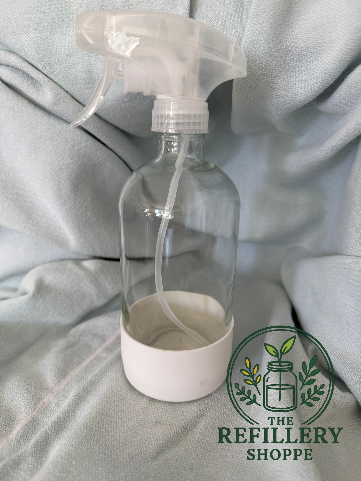 16 ounce Clear Glass Bottle with Sprayer