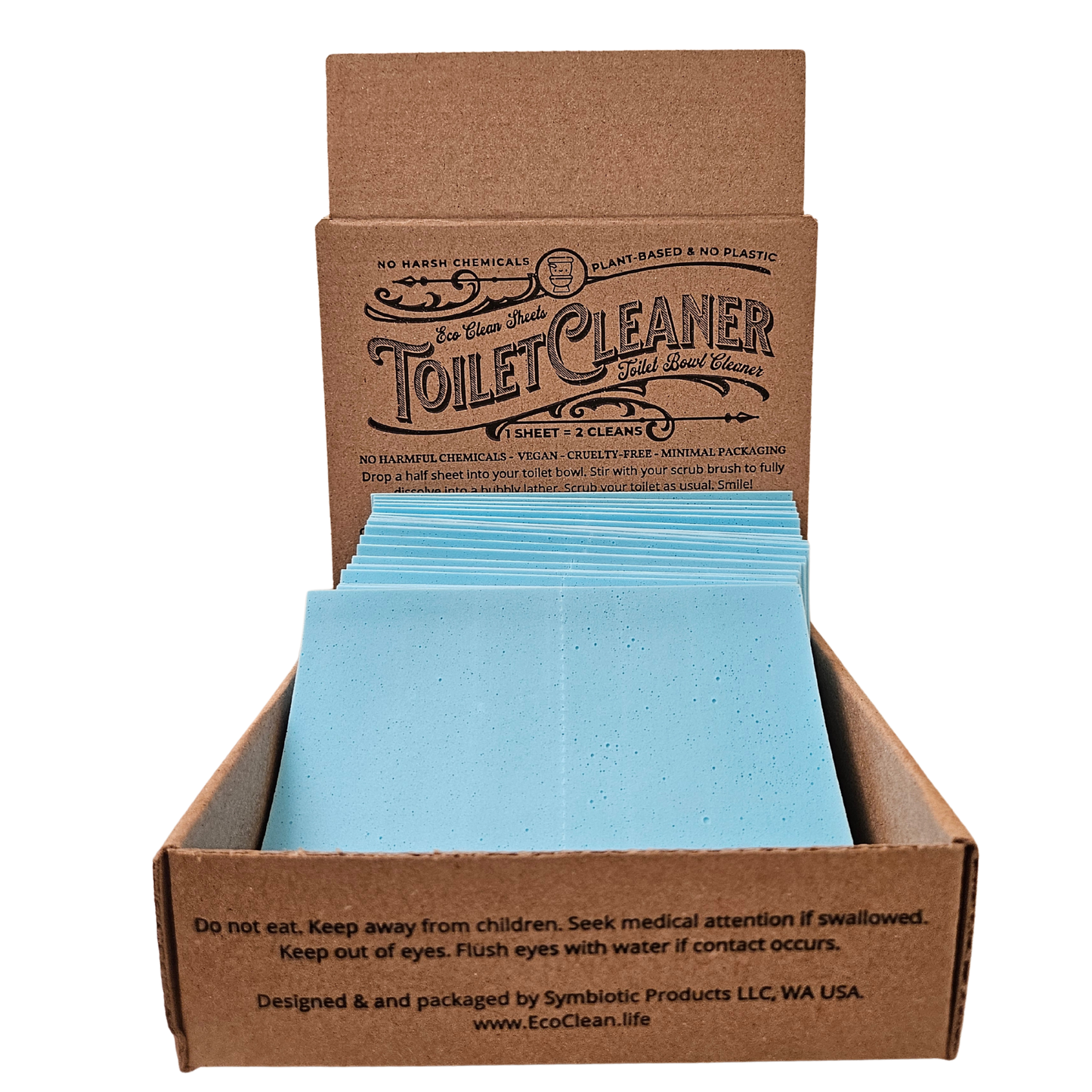Toilet Bowl Cleaner Sheets | Retail or Bulk Display | 100